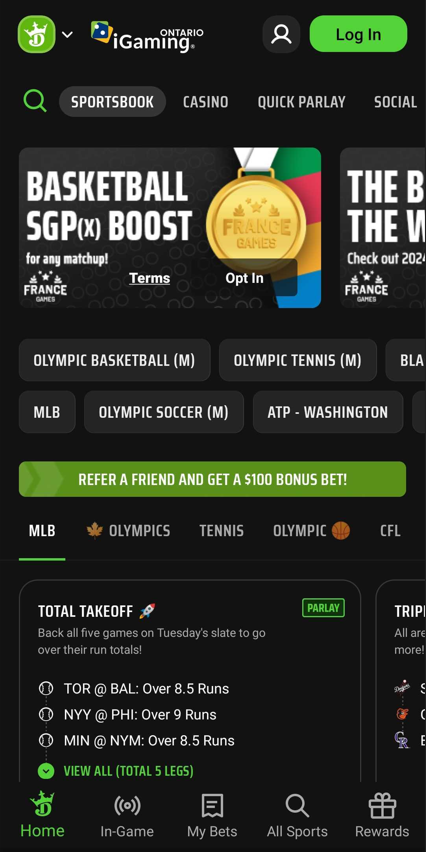 DraftKings app interface